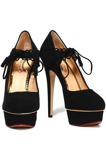CHARLOTTE OLYMPIA Dolly 140 suede platform pumps