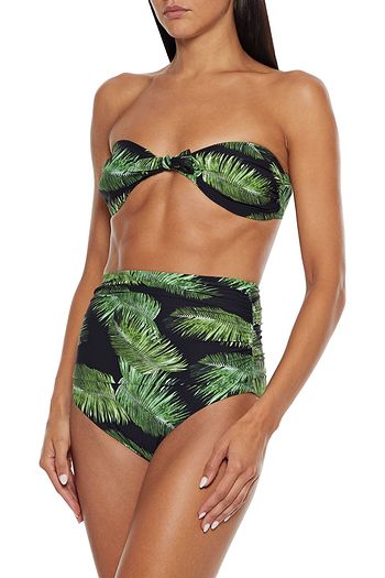 MELISSA ODABASH Caribe knotted printed bandeau bikini top