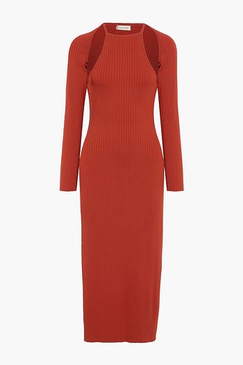 NICHOLAS Estela ribbed-knit cardigan and midi dress set