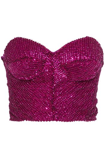 RETROFÊTE Katie strapless sequined woven bustier top