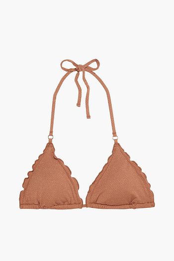 SEAFOLLY Stardust ruffle-trimmed metallic triangle bikini top