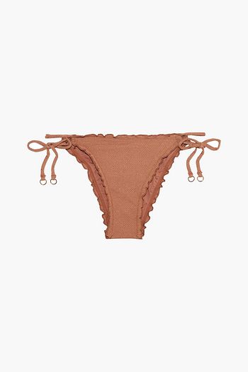 SEAFOLLY Stardust ruffle-trimmed metallic low-rise bikini briefs