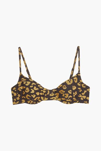 SOLID & STRIPED The Ginger metallic leopard-jacquard underwired bikini top