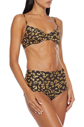 SOLID & STRIPED The Ginger metallic leopard-jacquard underwired bikini top