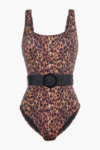 SOLID & STRIPED The Anne-Marie belted leopard-print swimsuit