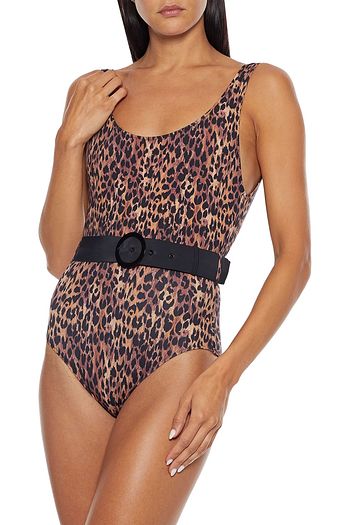 SOLID & STRIPED The Anne-Marie belted leopard-print swimsuit