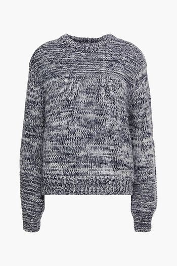FRAME Reverse Stitch mélange wool-blend sweater