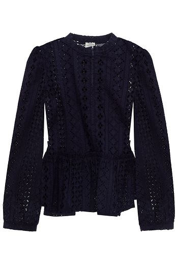 BAUM UND PFERDGARTEN Maira gathered broderie anglaise cotton blouse
