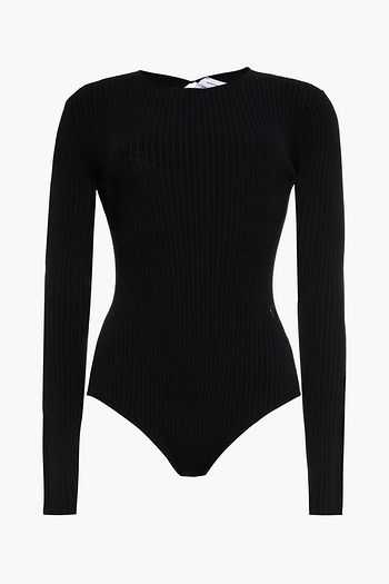 KOCHÉ X EMILIO PUCCI Cutout ribbed-knit bodysuit