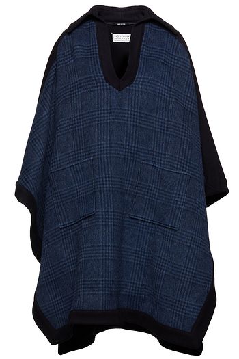 MAISON MARGIELA Brushed Prince of Wales checked wool-blend cape