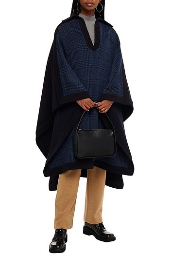 MAISON MARGIELA Brushed Prince of Wales checked wool-blend cape