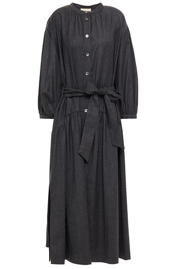 &DAUGHTER Demi belted wool and cashmere-blend flannel midi shirt dress