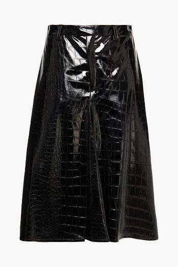 MAISON MARGIELA Pleated faux croc-effect leather culottes