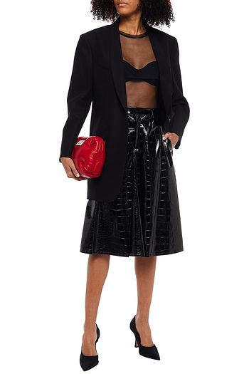 MAISON MARGIELA Pleated faux croc-effect leather culottes