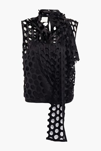 MAISON MARGIELA Draped laser-cut silk-satin top