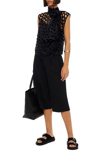 MAISON MARGIELA Draped laser-cut silk-satin top