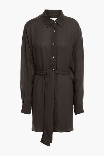 AMERICAN VINTAGE Oversized belted Lyocell-crepe shirt