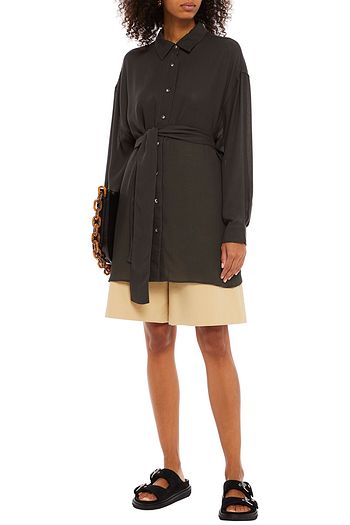 AMERICAN VINTAGE Oversized belted Lyocell-crepe shirt