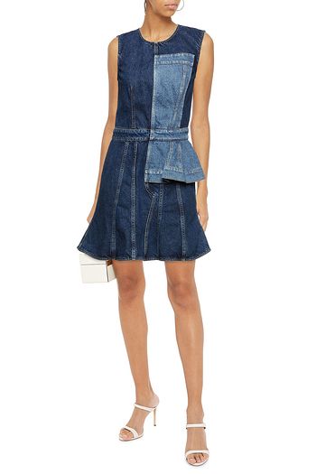 ALEXANDER MCQUEEN Denim peplum mini dress