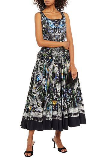ALEXANDER MCQUEEN Floral-print silk-taffeta gown