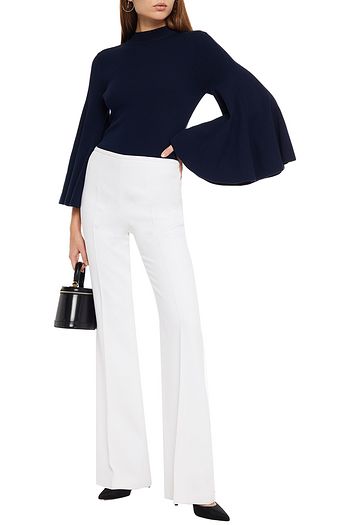OSCAR DE LA RENTA Ribbed silk-blend sweater
