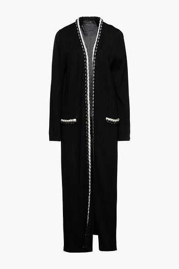 OSCAR DE LA RENTA Braid-trimmed knitted cardigan