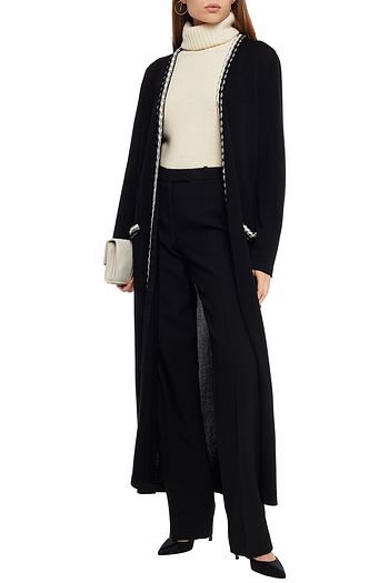 OSCAR DE LA RENTA Braid-trimmed knitted cardigan