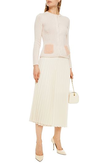 LORO PIANA Cardigan aus einer Kaschmirmischung mit Shearling-Besatz