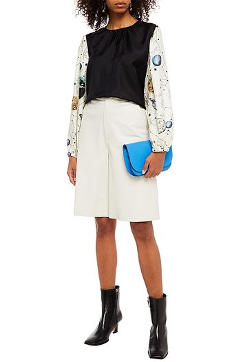 BAUM UND PFERDGARTEN Mariama gathered paneled silk-twill blouse