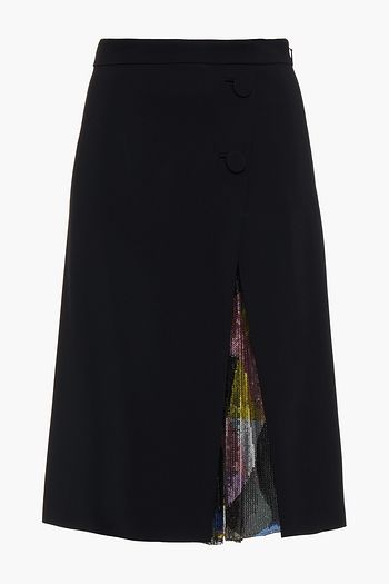 EMILIO PUCCI Embellished paneled stretch-crepe skirt