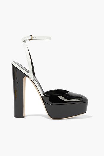 SERGIO ROSSI Two-tone patent-leather platform pumps