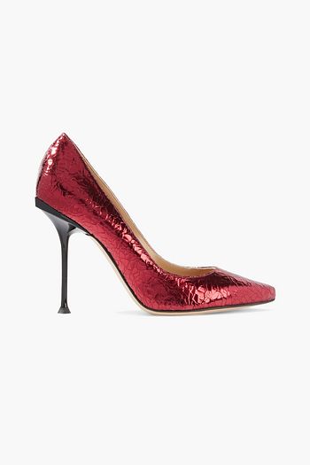 SERGIO ROSSI sr Milano metallic cracked-leather pumps