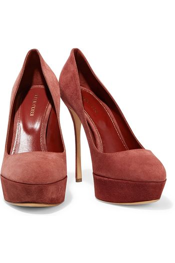 SERGIO ROSSI Alton suede platform pumps