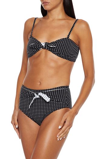 SOLID & STRIPED The Roux knotted jacquard bikini top