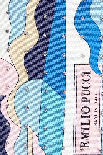 EMILIO PUCCI Studded printed silk-twill scarf