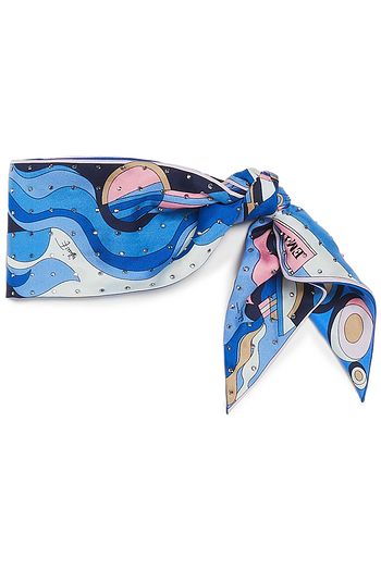 EMILIO PUCCI Studded printed silk-twill scarf