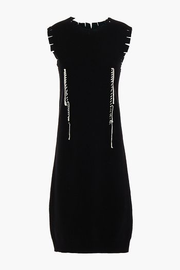 MAISON MARGIELA Whipstitched frayed wool-blend dress