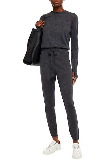 LE KASHA Gathered mélange cashmere jumpsuit