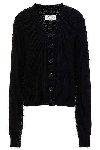 MAISON MARGIELA Ribbed wool-blend and tinsel cardigan