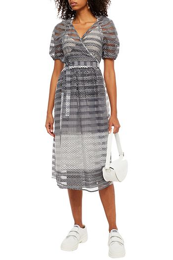 BAUM UND PFERDGARTEN Adalaine polka-dot organza midi wrap dress