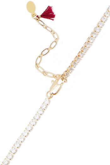 SHASHI 18-karat gold-plated crystal necklace