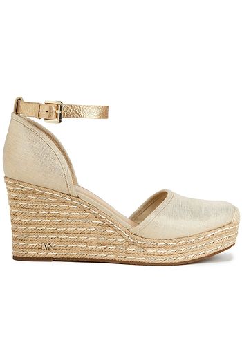 MICHAEL MICHAEL KORS Metallic canvas wedge espadrilles