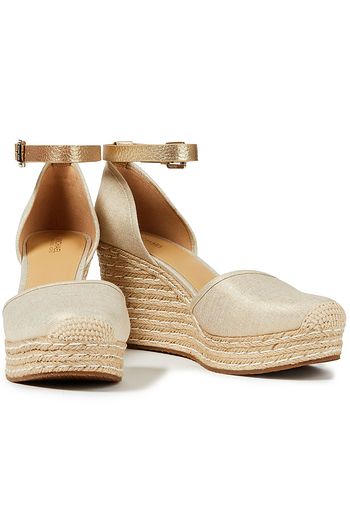 MICHAEL MICHAEL KORS Metallic canvas wedge espadrilles