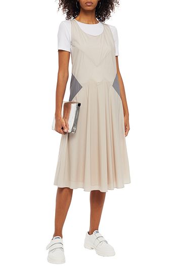 MAISON MARGIELA Gathered two-tone shell midi dress