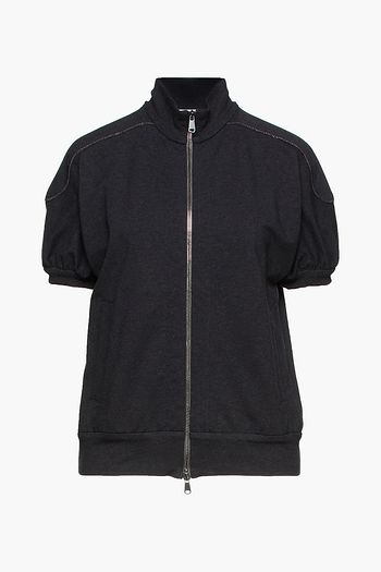 BRUNELLO CUCINELLI Bead-embellished French cotton-blend terry jacket