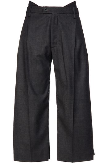 MAISON MARGIELA Cropped pleated wool-blend twill straight-leg pants
