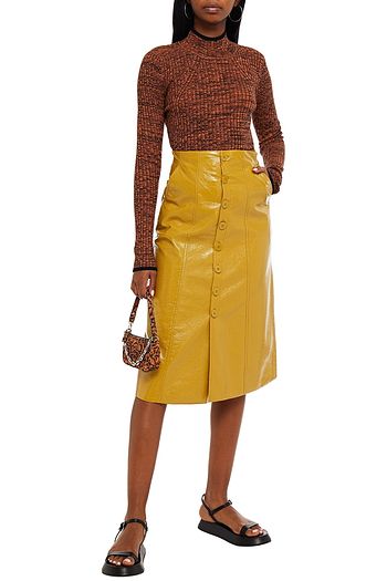 BAUM UND PFERDGARTEN Shaene crinkled faux leather midi skirt