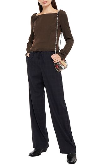 MAISON MARGIELA Checked wool-blend stretch-twill straight-leg pants