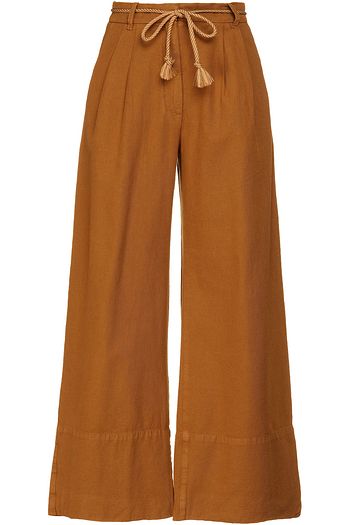 BAUM UND PFERDGARTEN Nour pleated cotton and linen-blend twill wide-leg pants