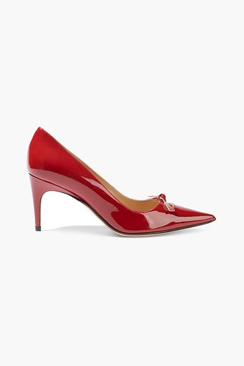 SERGIO ROSSI Isobel 75 knotted patent-leather pumps